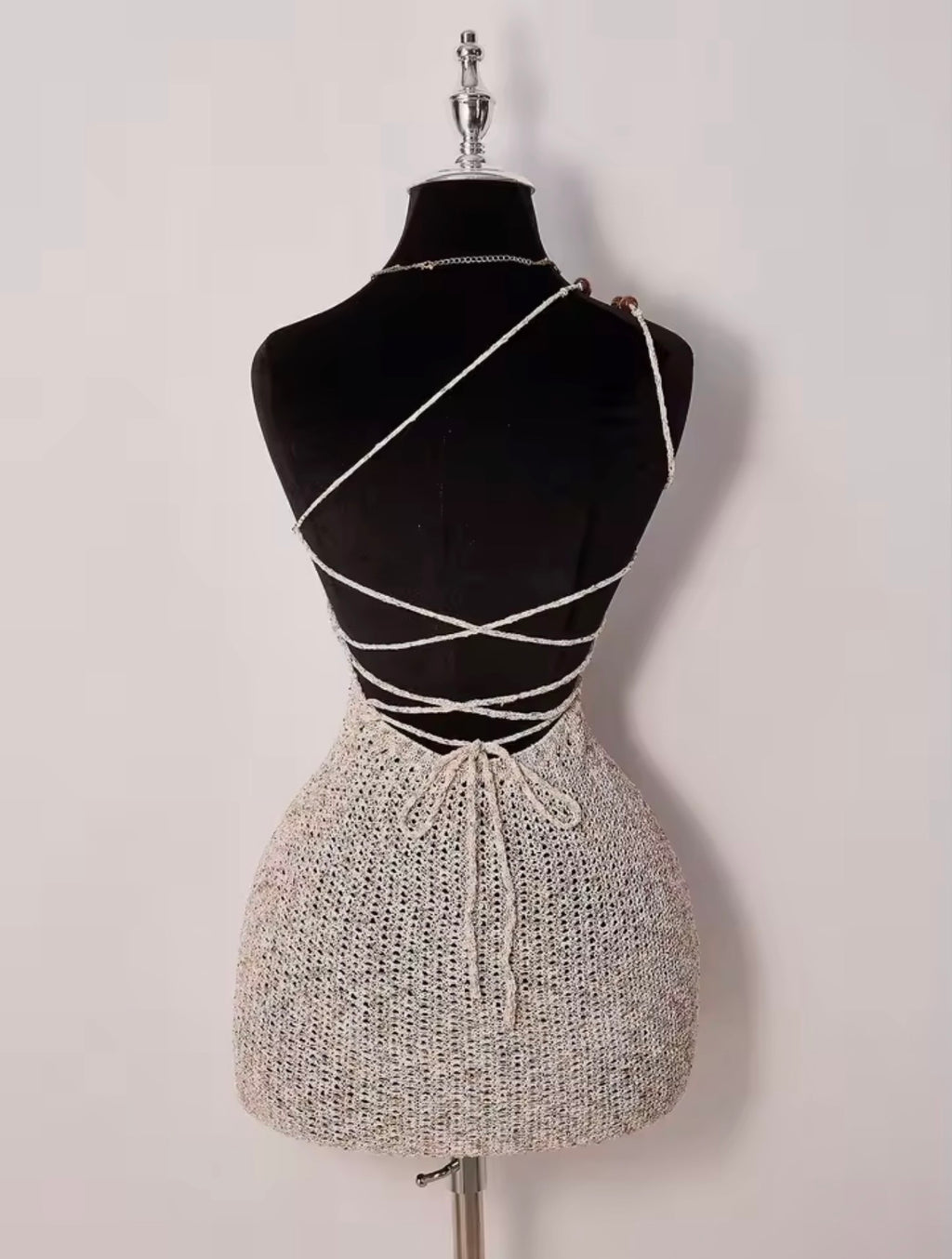 Sally's Starfish Crochet Mini Dress – Bodycon Mesh Beach Vacation Cover-Up Dress