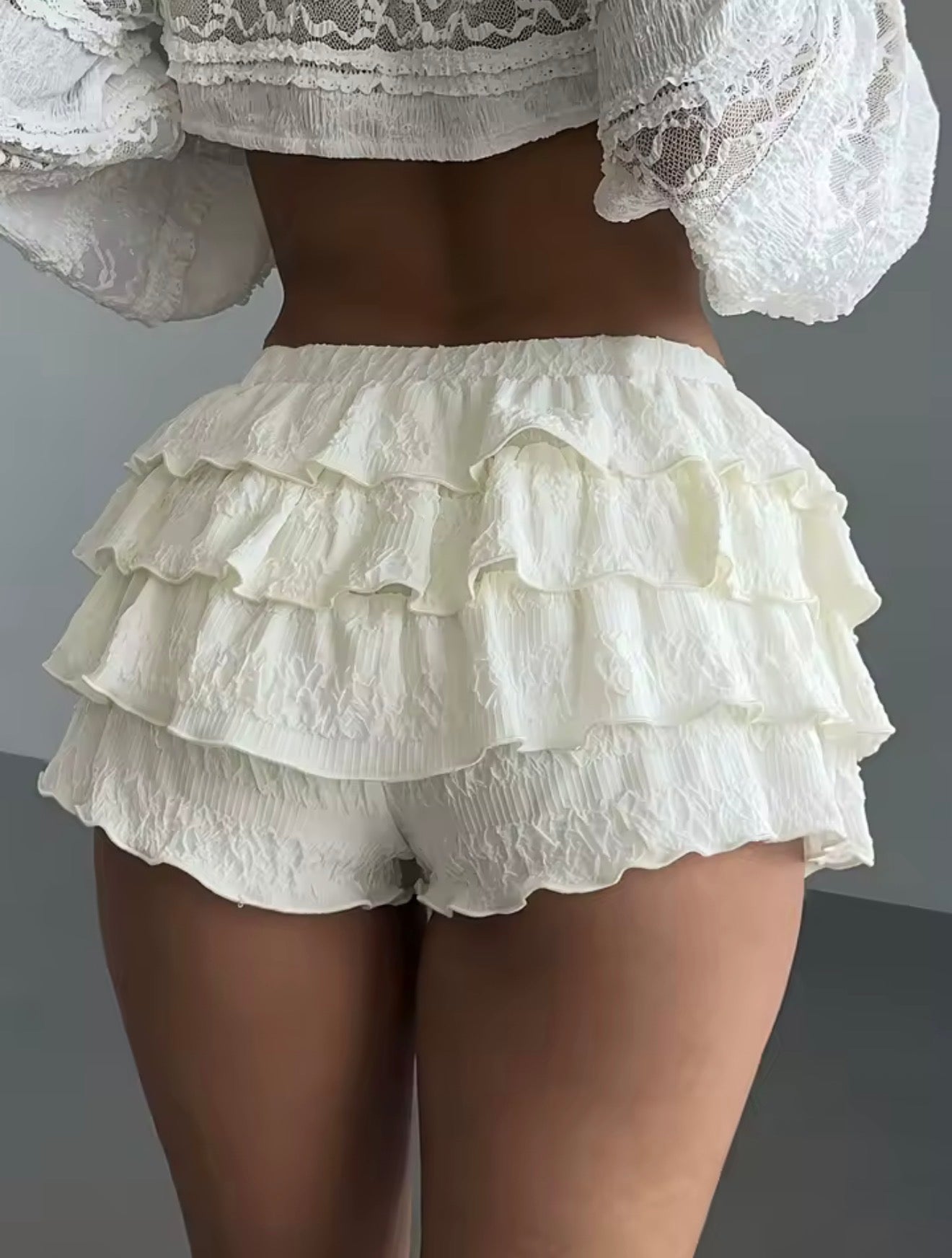 Pure Ultra-Low Waist Multi-Layer Ruffle Mini Skirt - Elegant Sweet Ballet Style